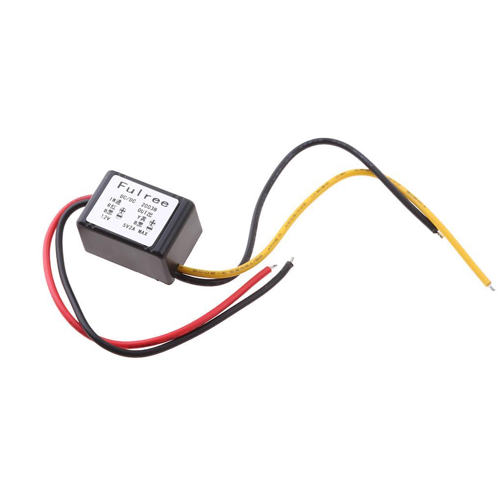2Pieces DC-DC Power Module 12V to 5V 2A Car Power Adapter