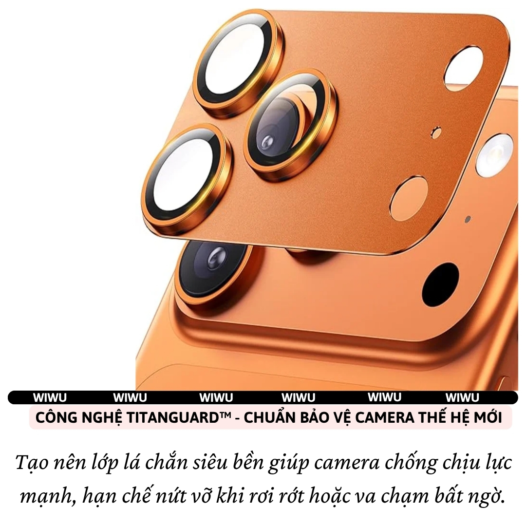 Kính Cường Lực Camera Full Viền TitanGuard cho iPhone 17 Pro Max / iPhone 17 Pro hiệu WIWU Armor Deck AR Chống loa Chống trầy, độ cứng 9H+, Siêu nét 8K, Chất liệu nhôm hàng không, Không làm giảm chất lượng ảnh - Hàng nhập khẩu