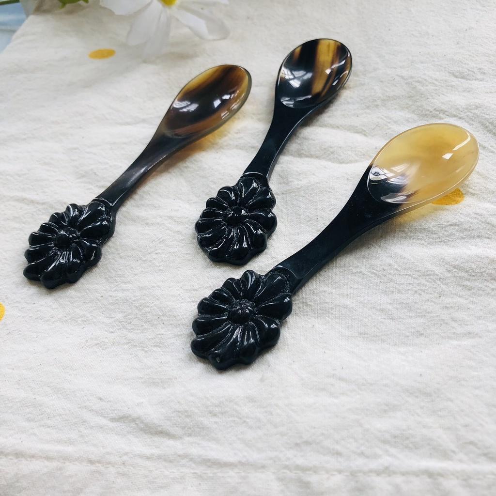 THÌA/MUỖNG SỨNG Cán Bông Hoa, Thìa Muỗng Nhỏ Xinh 12cm, Xúc Gia Vị, Thìa Tráng Miệng, Chụp Ảnh Decor