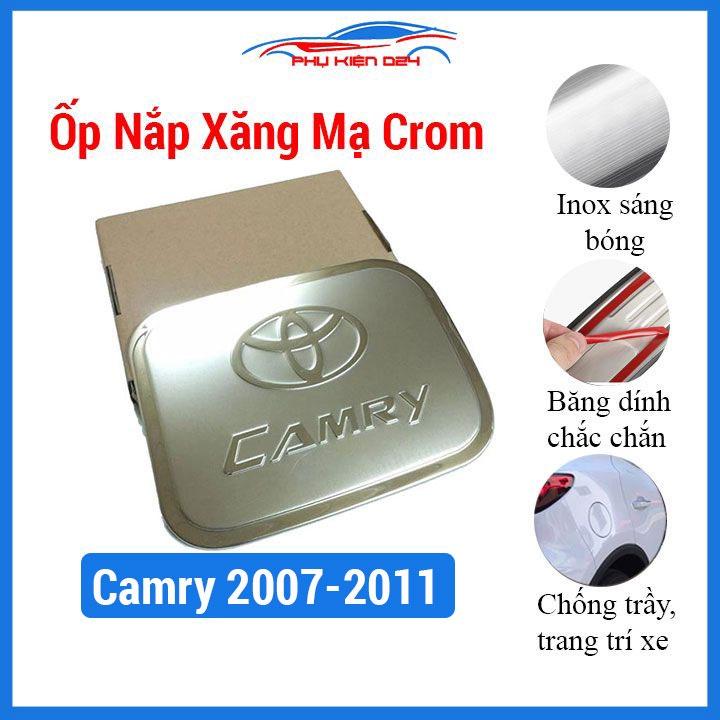 Ốp nắp xăng Camry 2007-2008-2009-2010-2011 mạ crom bảo vệ chống trầy trang trí ô tô