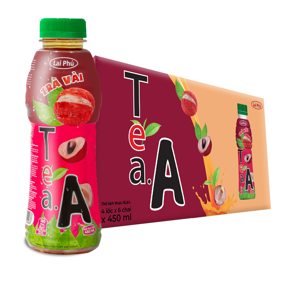 Trà Vải Tea A Chai 450ml - Thùng 24 Chai