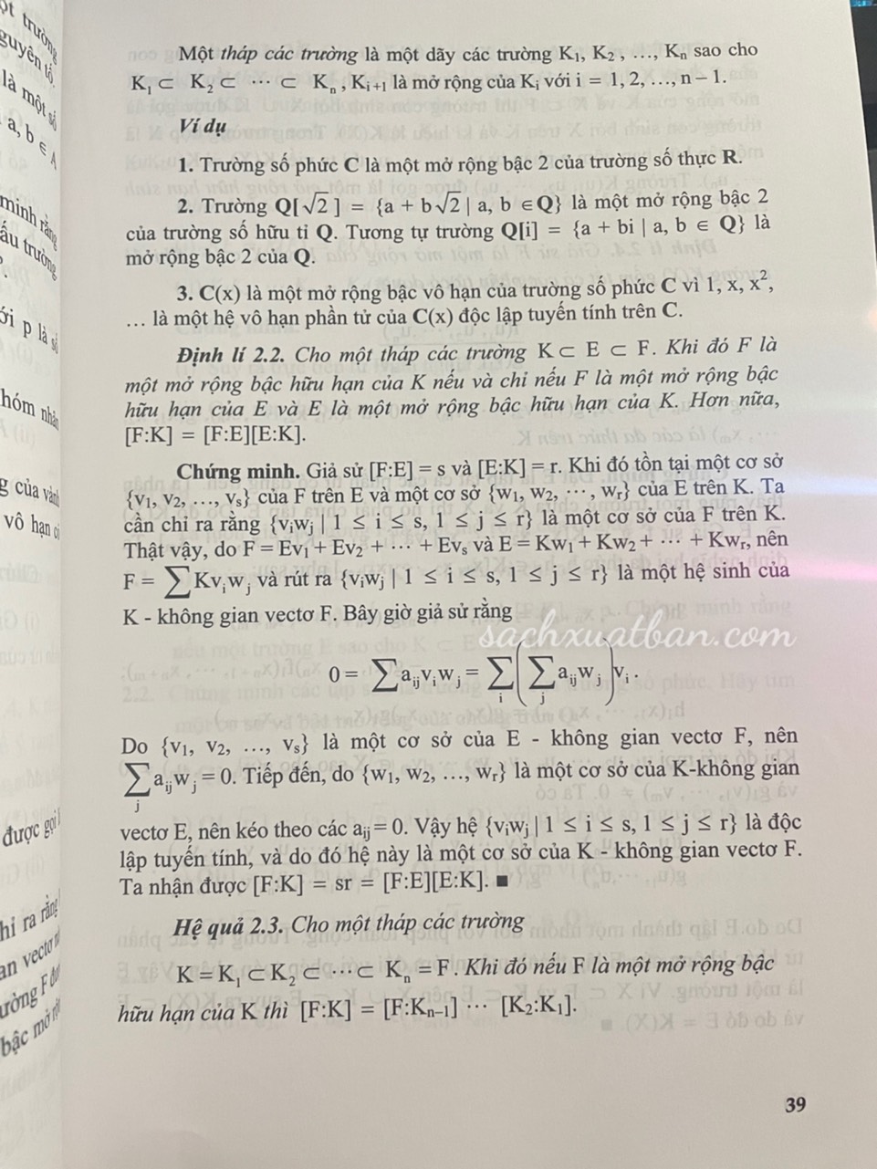 Sách Cơ sở lí thuyết Galois