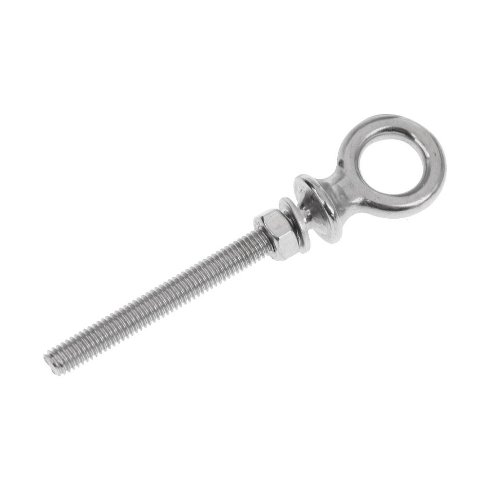 2x316 Stainless Steel Long Lifting Eye  with Nut And Washer M6 X 60mm