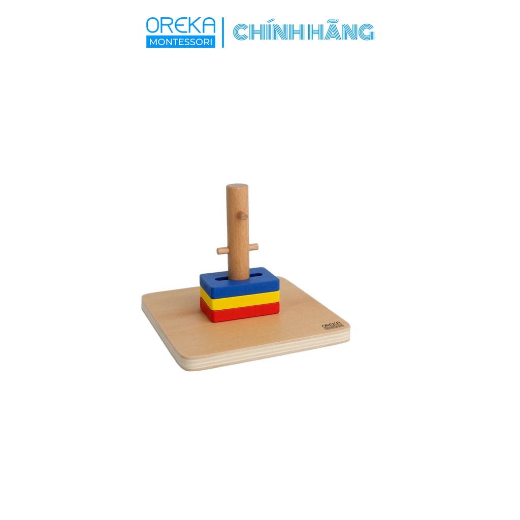 Đồ chơi trẻ em Oreka Montessori Dịch chuyển Tấm có lỗ trên Trục đứng có nhánh - 0160300