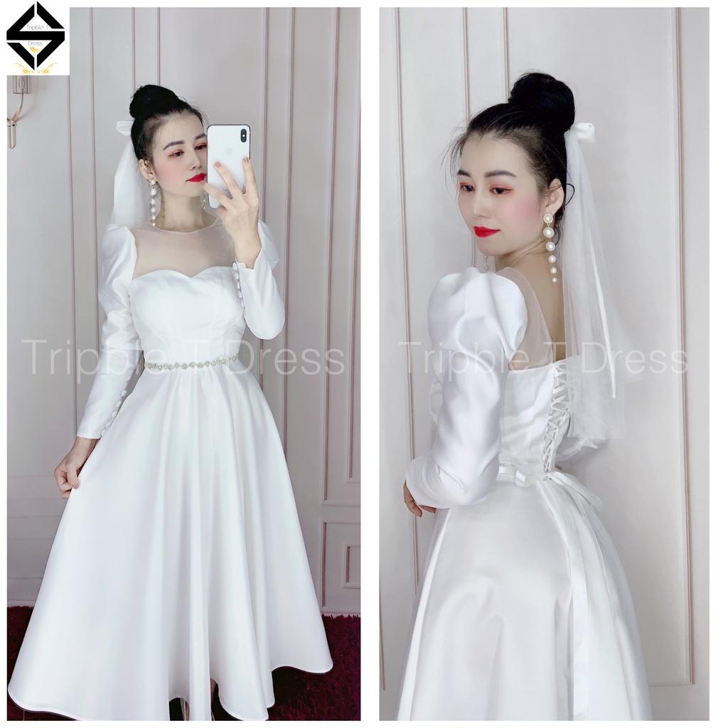 Phụ kiện thời trang dây đai đá eo phối kèm váy đầm dự tiệc sang trọng TRIPBLE T DRESS