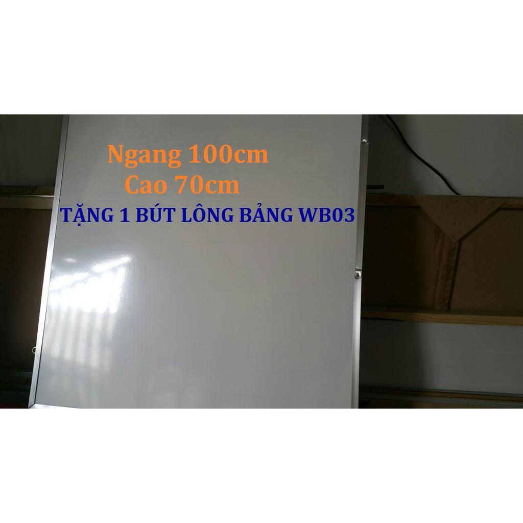 Bảng mica trắng 70 x 100cm viết bút lông viền nhôm + Tặng 01 bút lông bảng