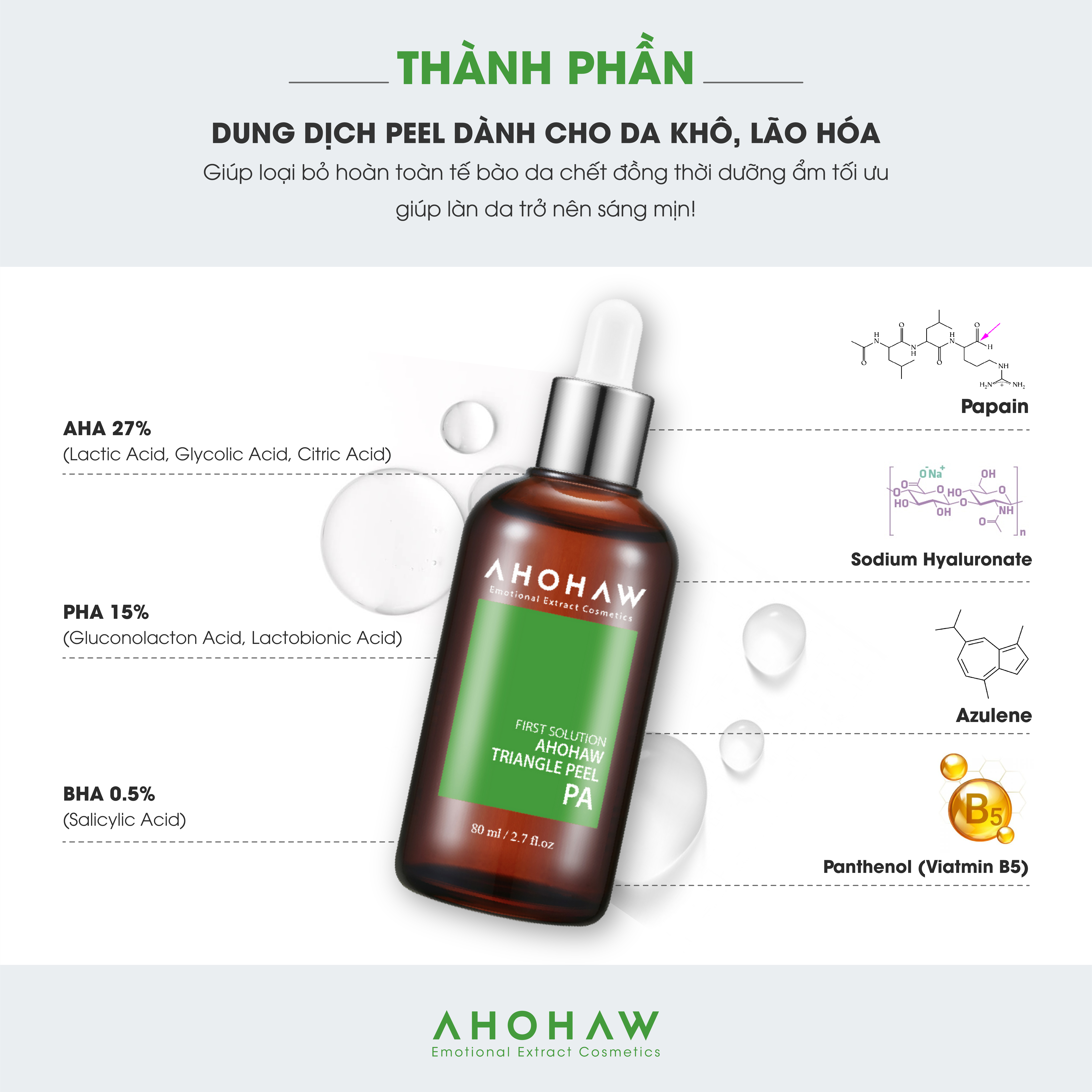 Peel Da Khô, Lão Hóa Ahohaw Triangle Peel PA ( 80ml ) - Hàng Chính Hãng