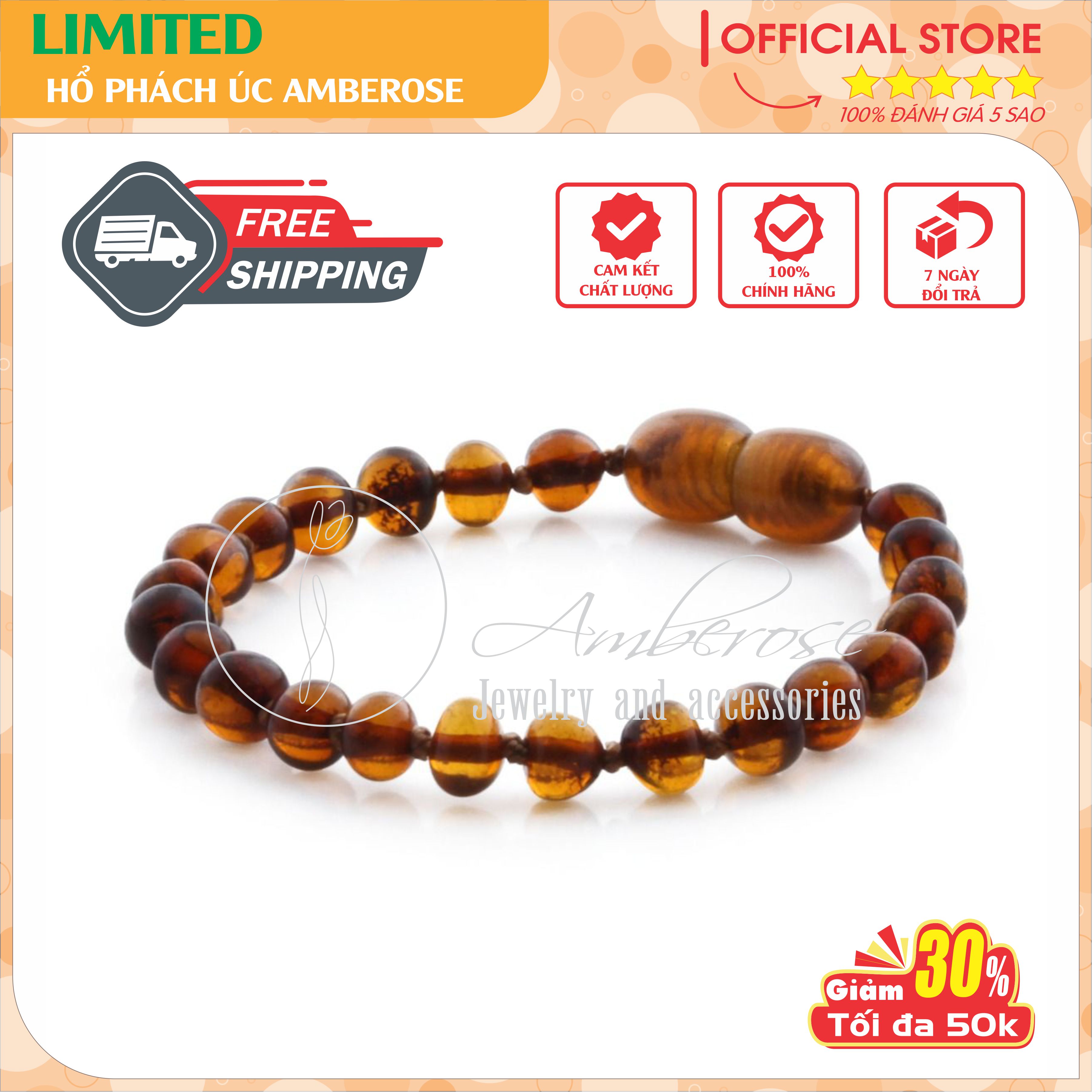 Bộ Vòng Hổ Phách Amber Úc Cho Bé 0 - 10 tuổi SVCABLMT1MN22