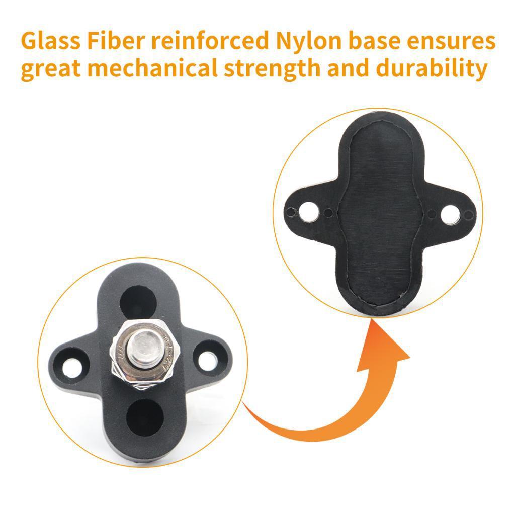 2PCS Truck Boat Bus Bar Single M8 Terminal Positive Power Distribution Stud