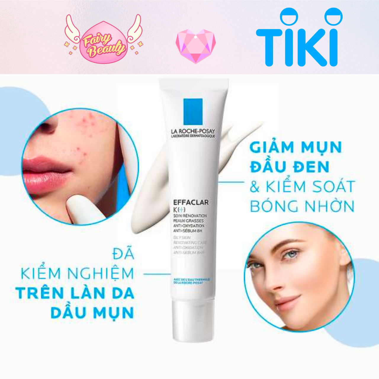 [LA ROCHE-POSAY] Kem Dưỡng Ngăn Ngừa Mụn Đầu Đen, Kiểm Soát Dầu &amp; Thông Thoáng Lỗ Chân Lông Tối Ưu Effaclar K+ 40ml