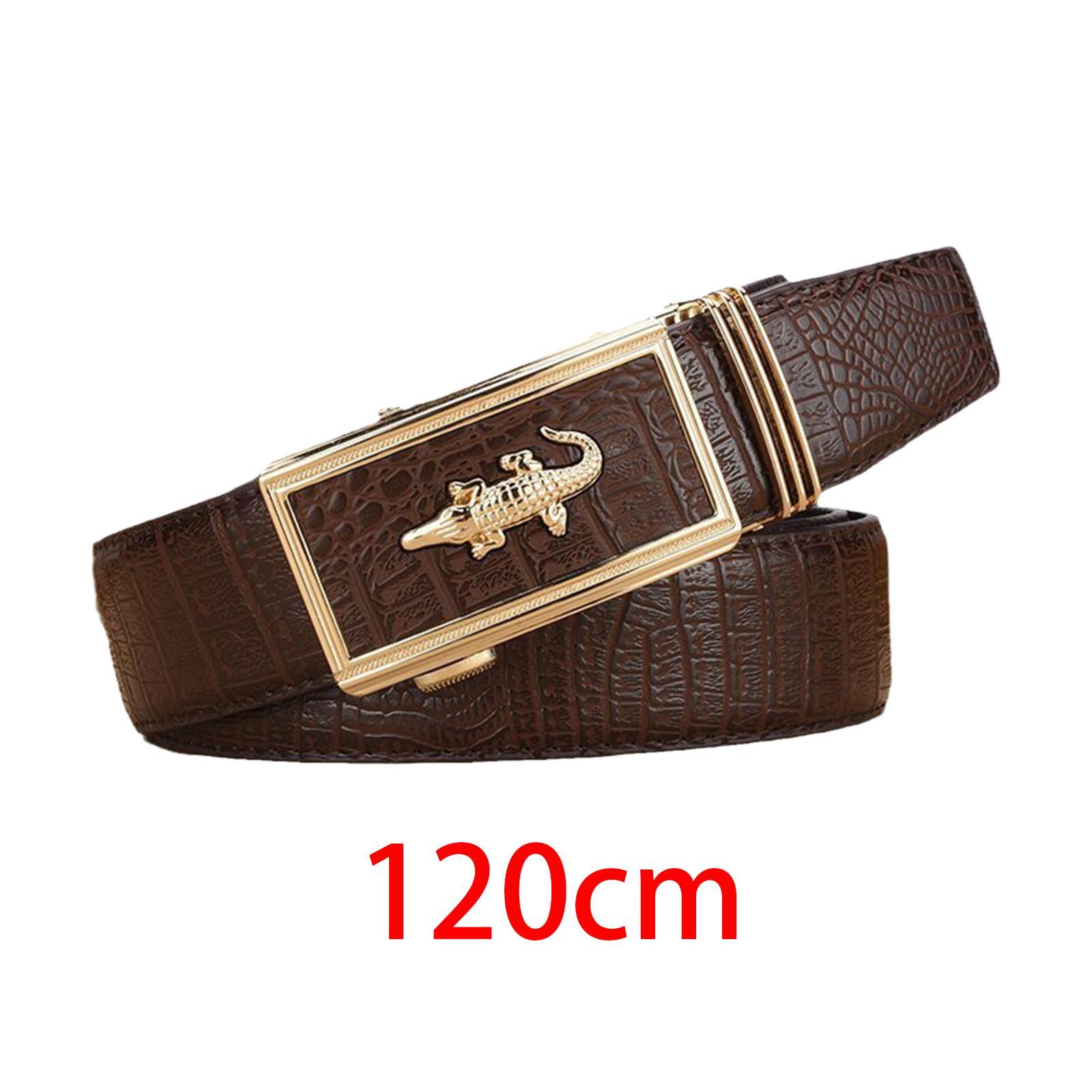 Men Belt Slide Ratchet Belt Adjustable Fashion Decorative PU Leather 120cm Casual Belt Work Belt for, Shirt, Pants, Wedding, Party