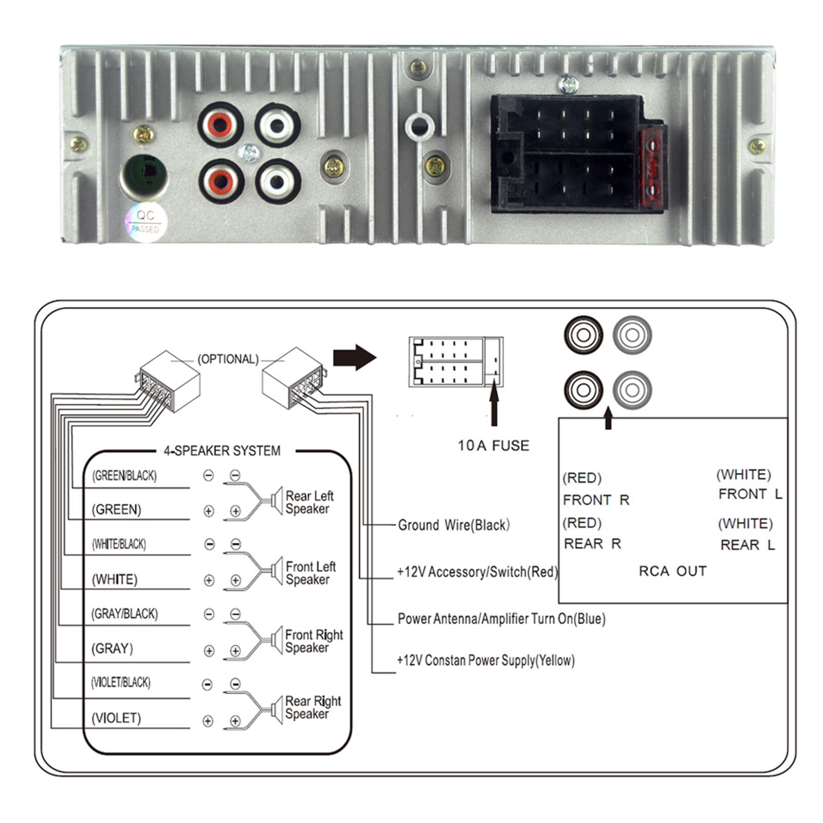 7 Colored Led Car Stere Radio BT Autoradio Dual USB Fast Charge USB Stereo Audio MP3 ID3 WMA AUX-IN TF A2DP