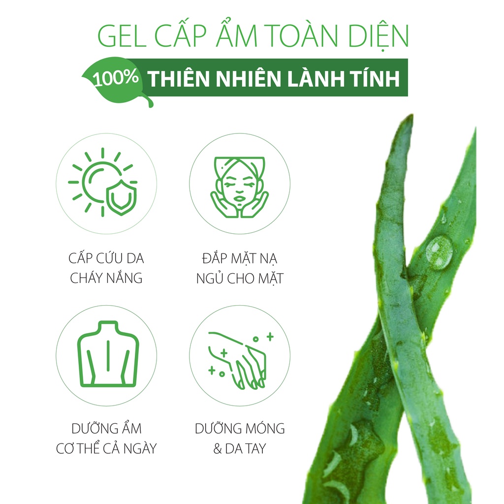 Combo 2 Gel Nha Đam Tươi Mát Làn Da Milaganics
