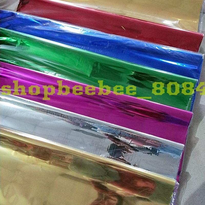 Giấy trang kim óng ánh Thuỷ Ngân khổ 48cmx68cm làm oản Tài Lộc, Giấy ánh bọc oản
