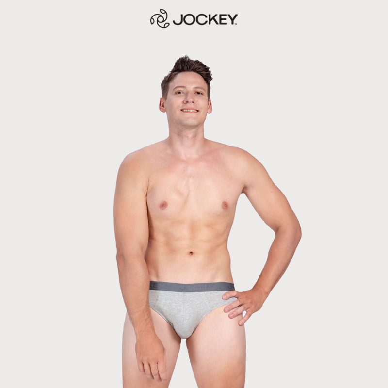 Quần Lót Nam Thun Cotton Jockey Dáng Brief Cao Cấp Màu Xám Nhạt - J1246_P1