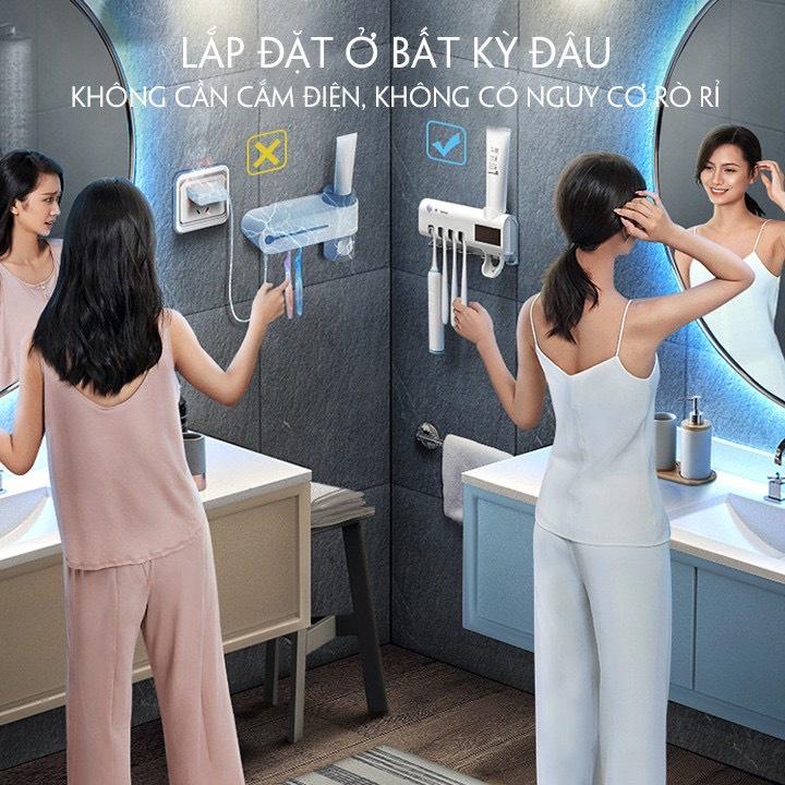 Giá treo bàn chải, Kem đánh răng khử khuẩn tia UV công nghệ cao Châu Âu