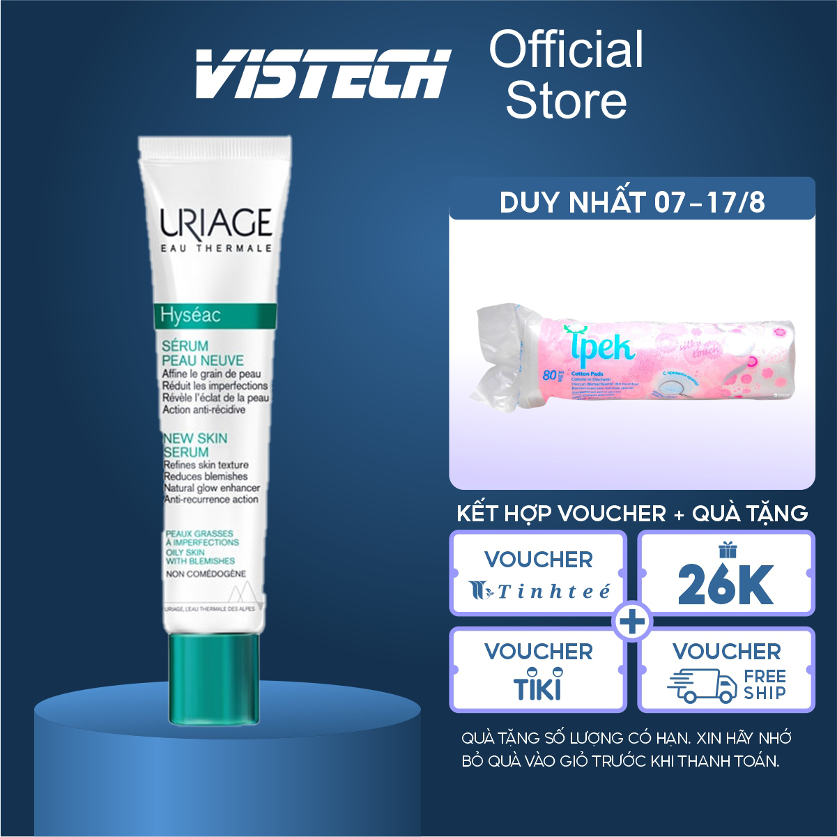 Serum giảm mụn và cải thiện da dầu, mụn Uriage HYSÉAC SÉRUM PEAU NEUVE 40ml
