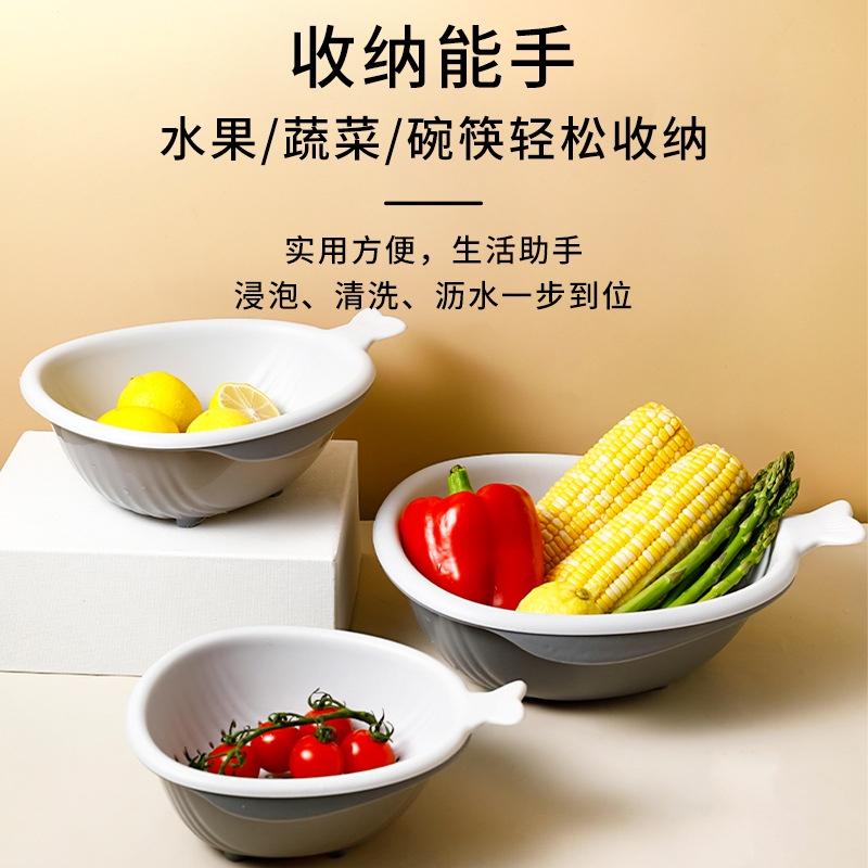 Set 6 Rổ Nhựa Hai Lớp Đa Năng Tiện Dụng Cho Nhà Bếp