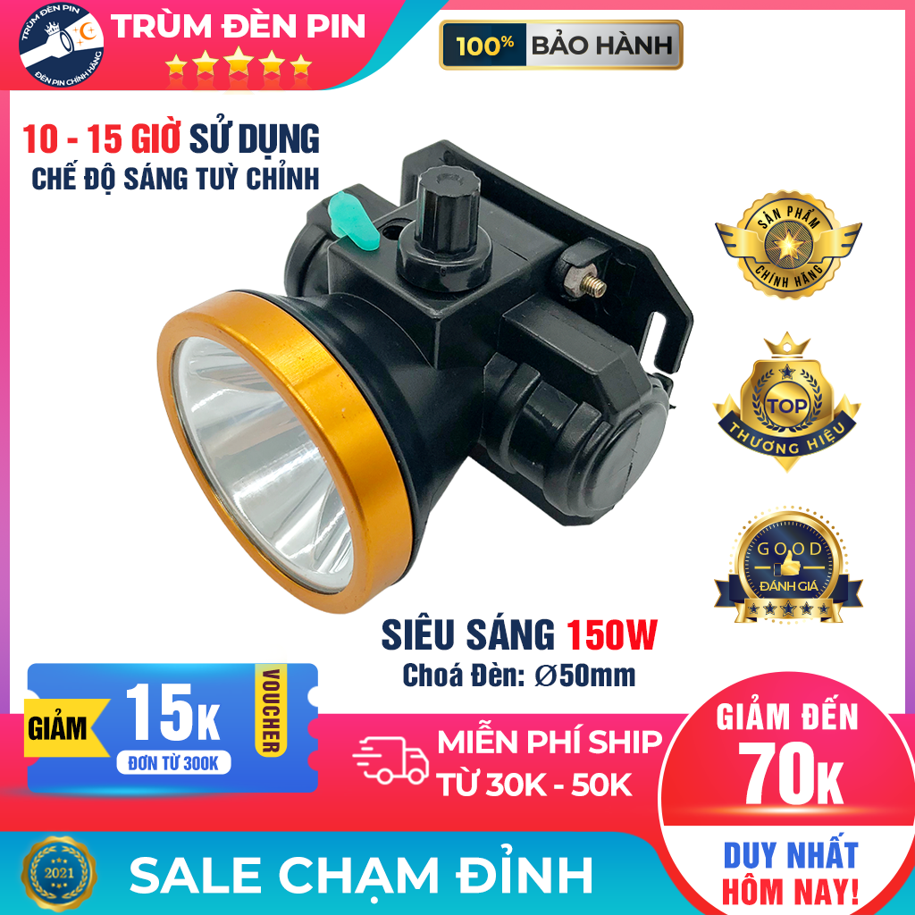 Đèn pin đội đầu CXB 8813 LED 150W siêu sáng chiếu xa chống nước ánh sáng Vàng và Trắng đèn đeo đầu soi ếch dã ngoại