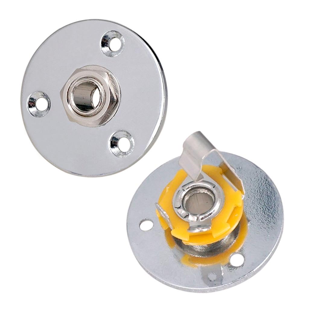 Sunnimix Đàn Guitar Bán Tải Đầu Ra Đầu Vào Jack Cắm Ổ Cắm 6.35 Mm Cho Đàn Guitar Bass Bạc