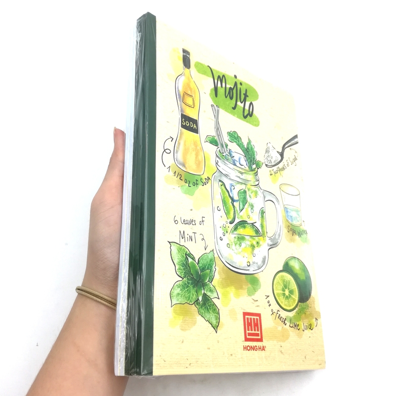 Vở Kẻ Ngang Cocktail - 80 Trang Không Kể Bìa - ĐL 70 - Mẫu 2 - Mojito - Xanh Lá