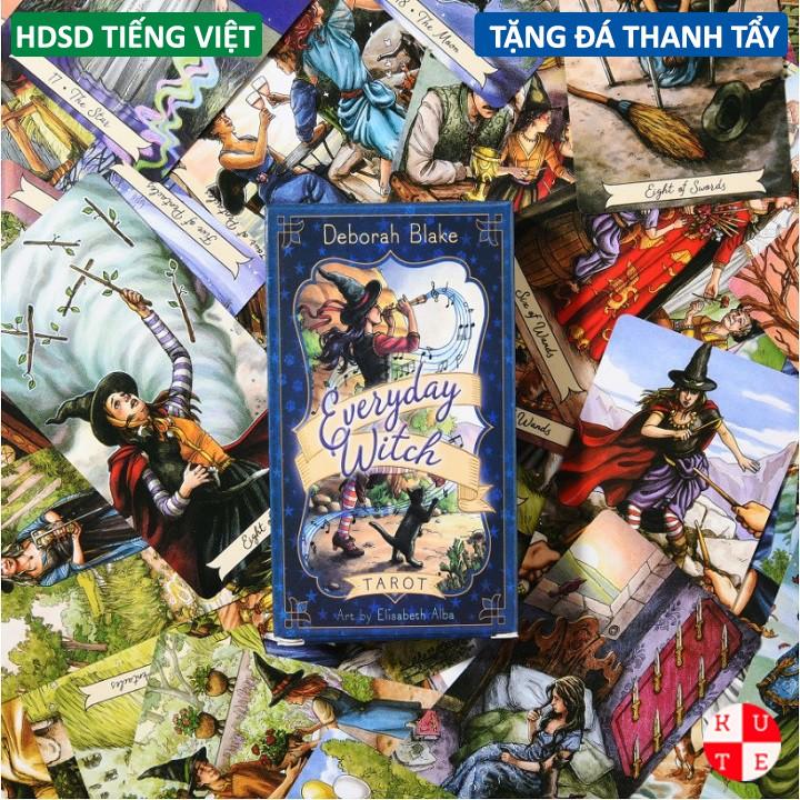 Bộ Bài Everyday Witch Tarot 78 Lá Bài Tặng Hướng Dẫn Tiếng Việt Và Đá Thanh Tẩy