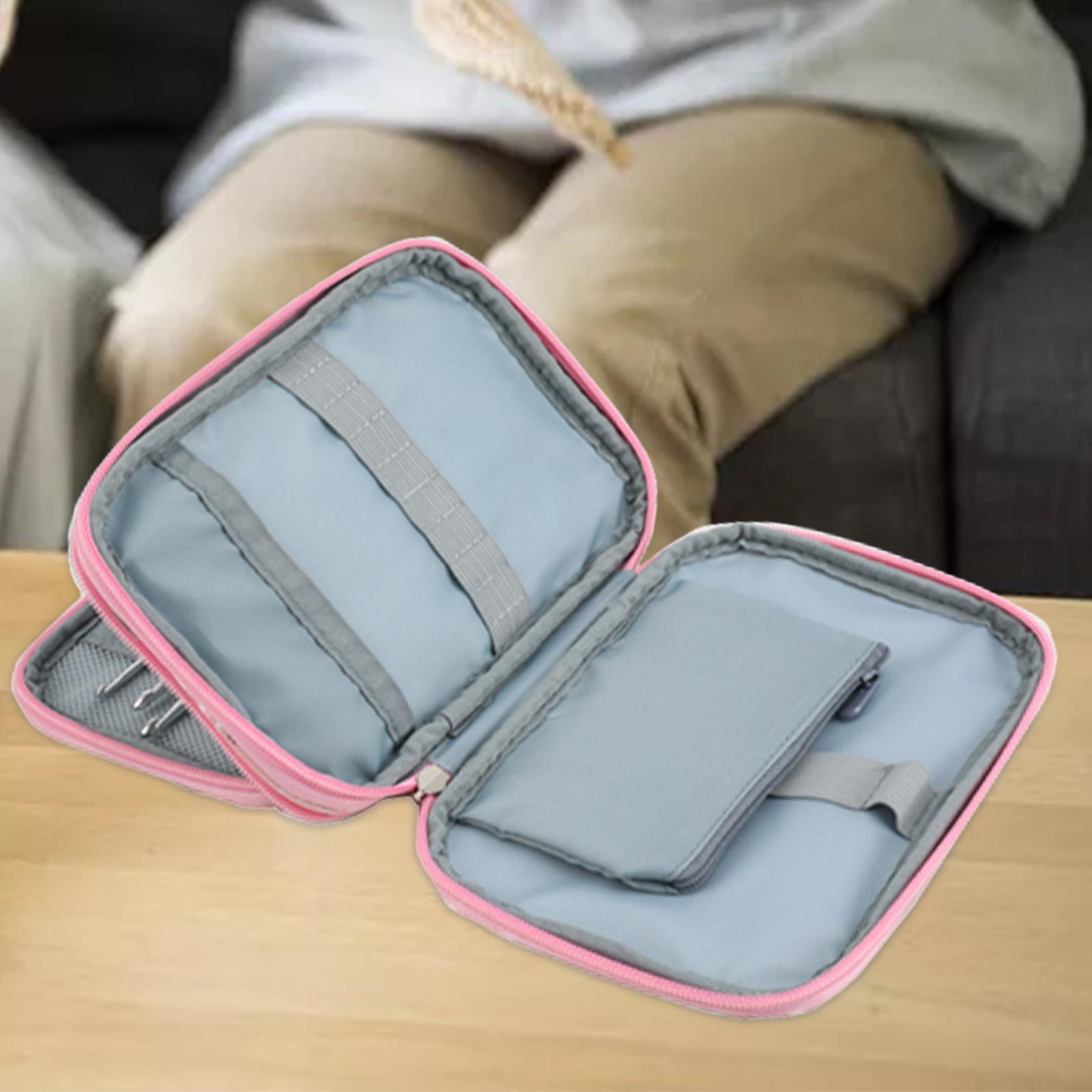 Knitting Storage Bag Knitting Bag Sturdy Travel for Scissors with Zipper Storage Bag Rectangle Crochet Bag Crochet Hook Case