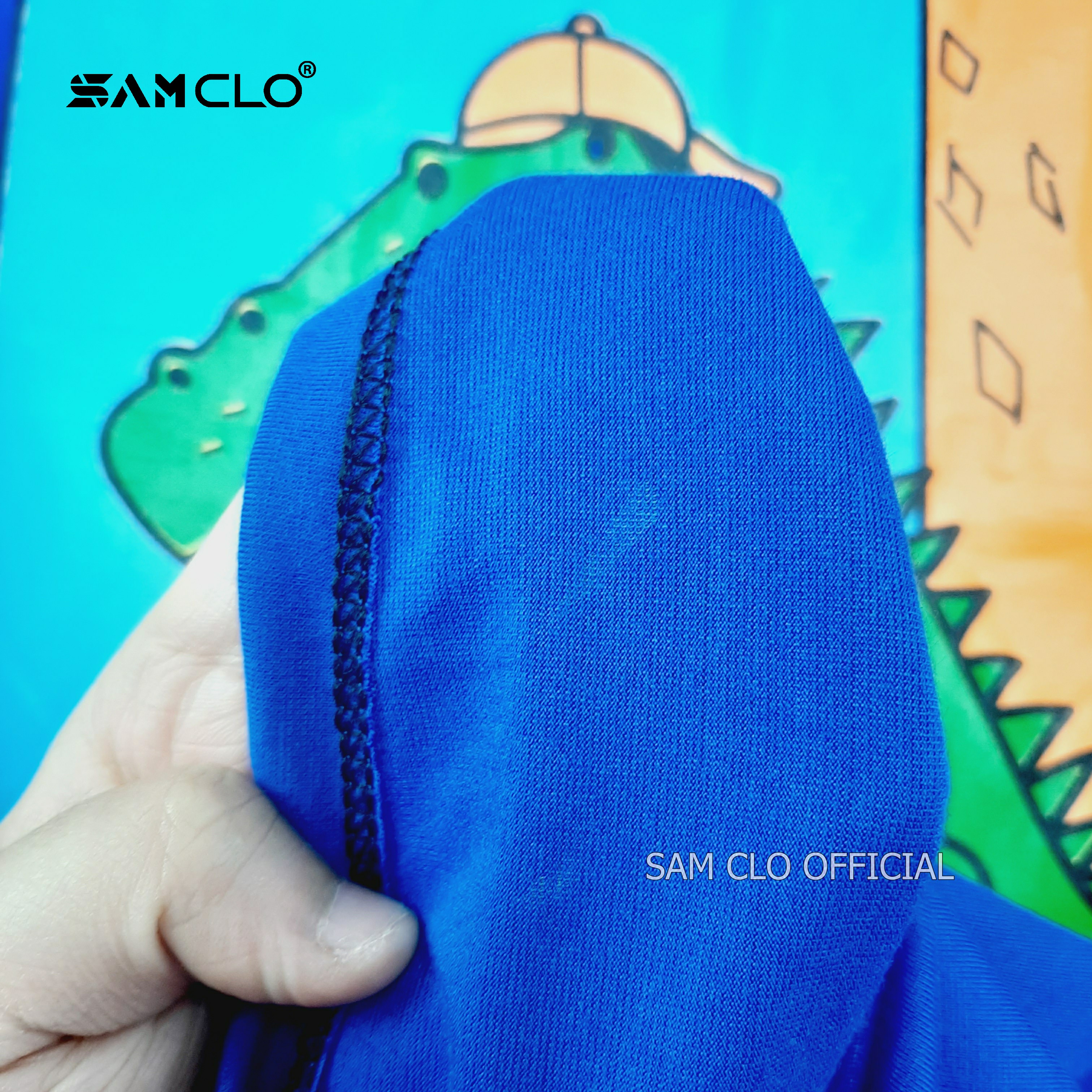 Áo phông tay lỡ nam nữ SAM CLO thun form rộng dáng Unisex - mặc cặp, nhóm, lớp CÁ SẤU ĐỘI NÓN