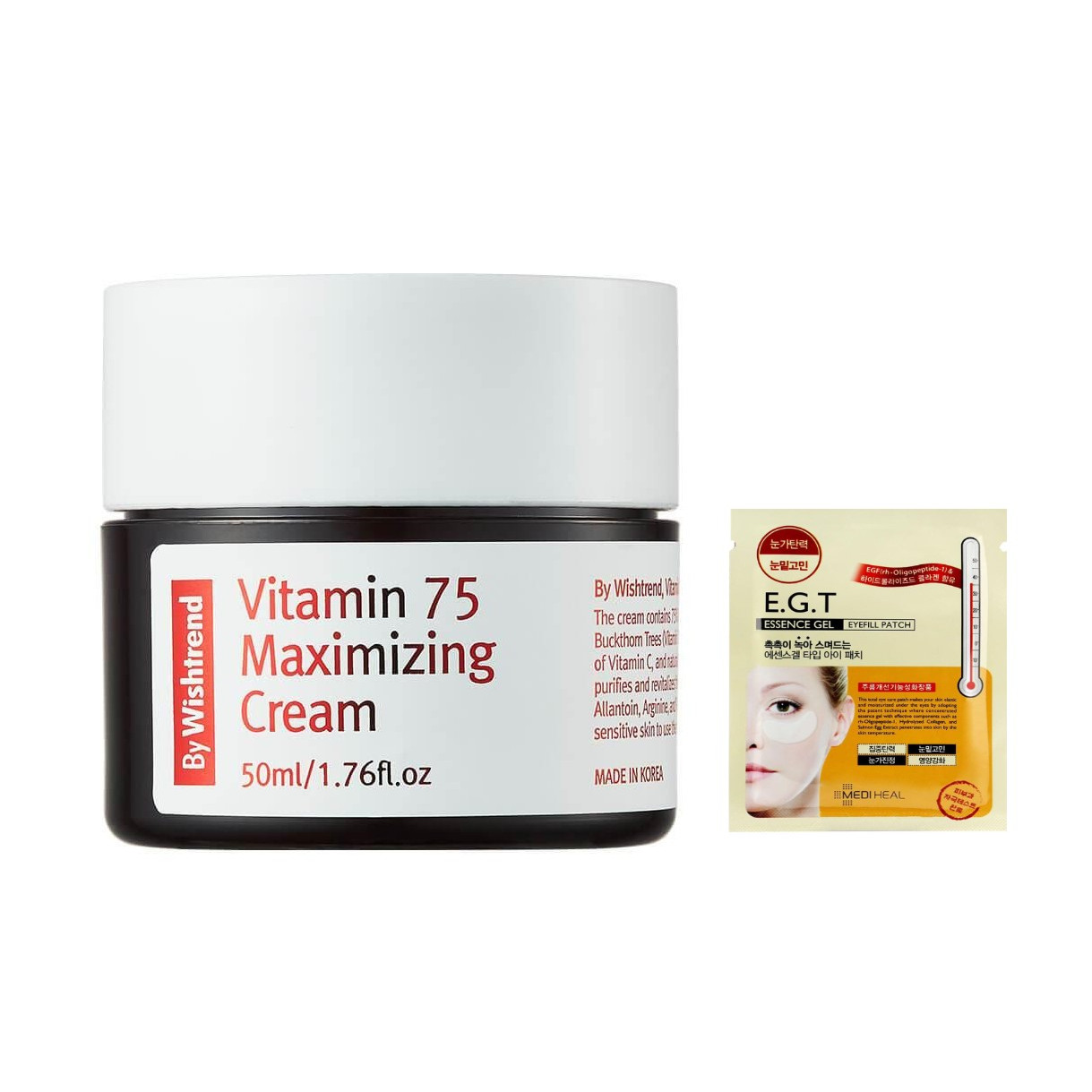 Kem Dưỡng Sáng Da, Chống Lão Hoá Giàu Vitamin By Wishtrend Vitamin 75 Maximizing Cream 50ml + Tặng Kèm Mặt Nạ Mắt Mediheal