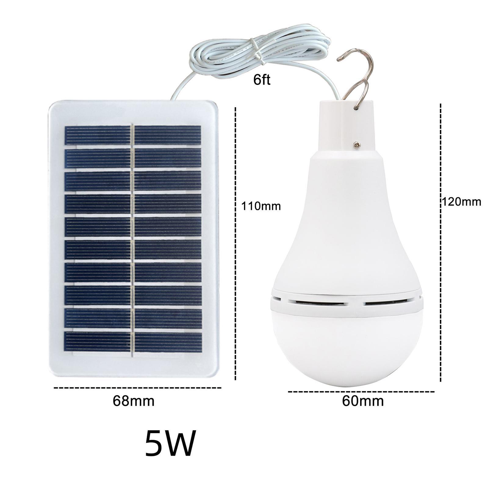 Solar Light Bulbs Lamp Lantern Light USB or Solar Charging for Yard Hiking 5W