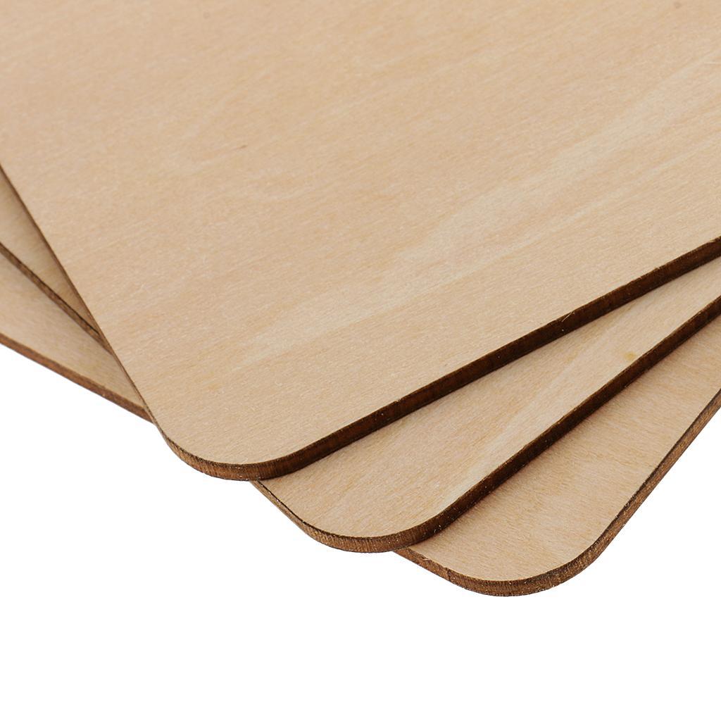 3xSquare MDF Unfinished Wood Pieces Blank Plaque DIY Craft 100x100mm 3 Pieces
