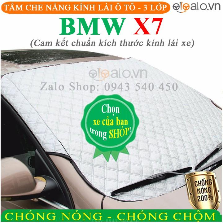 Tấm che chắn nắng kính lái ô tô BMW X7 3 lớp Cao Cấp chắn nắng cản nhiệt bảo vệ chổi gạt mưa thảm taplo