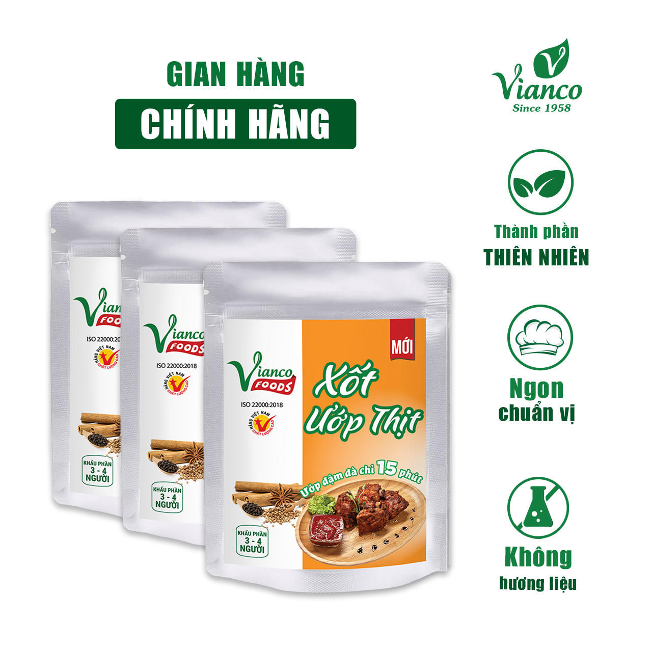 Combo 03 Túi Xốt Ướp Thịt Việt Ấn (210gr/túi)