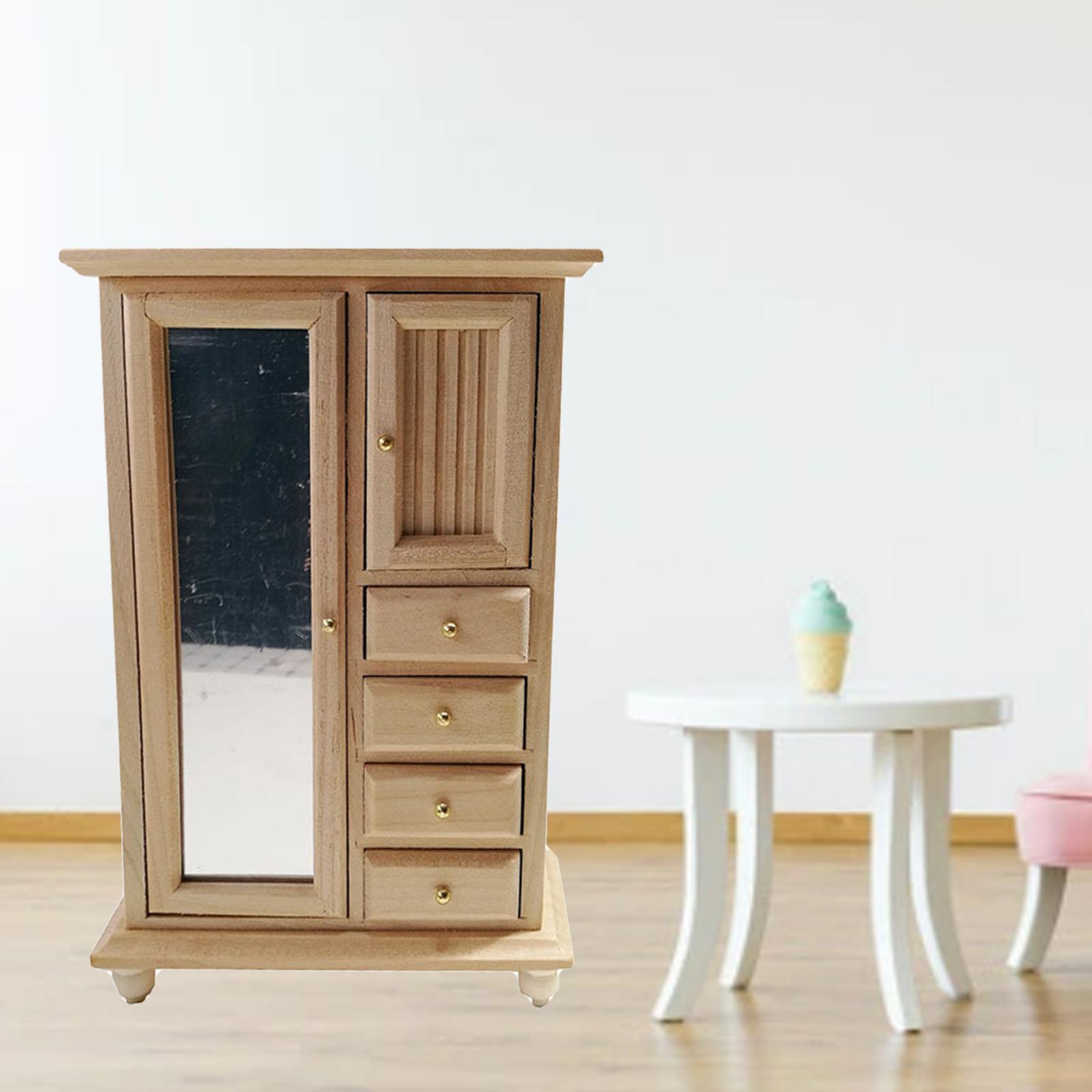 1:12 Dollhouse Furniture White Cabinet Room Bedroom Shelf