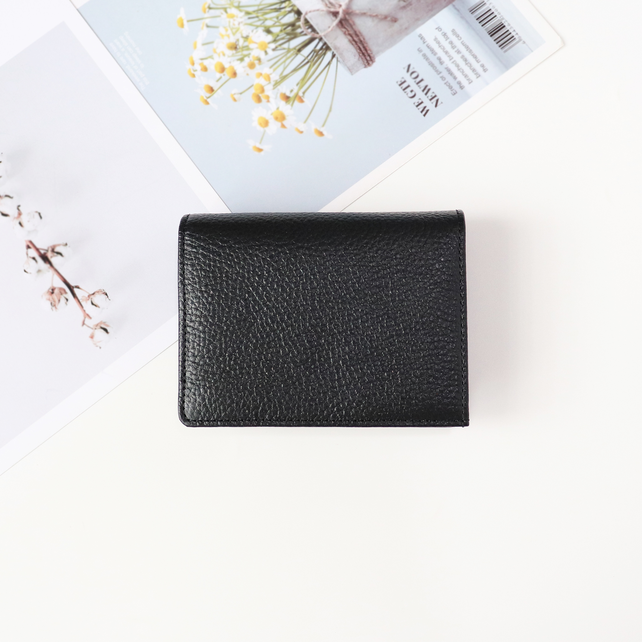 Ví nữ gấp mini da bò vân hạt