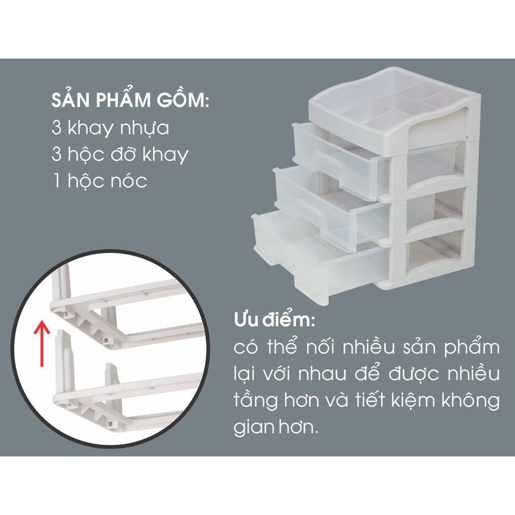 Kệ Đựng Mỹ Phẩm Đồ Trang Điểm Trang Sức 4 Tầng Ngăn Kéo Tiện Dụng