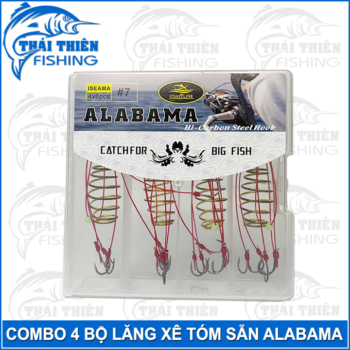 Combo 4 Bộ Lăng Xê Alabama Lưỡi Bén Dây Siêu Bền Dùng Câu Sông Hồ Dịch Vụ Cá Chép, Trắm, Rô Phi