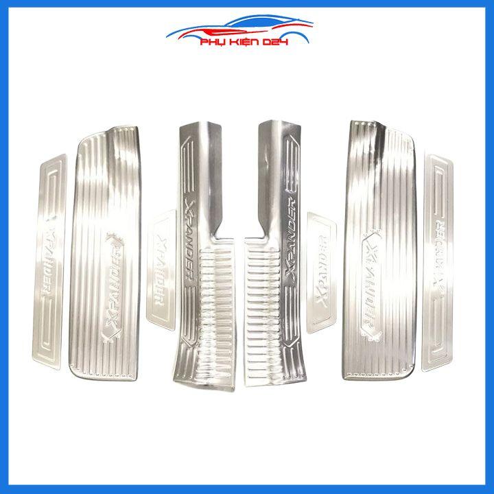 Bộ ốp bậc cửa trong ngoài nẹp bước chân Xpander 2019-2020-2021-2022 Inox chống trầy trang trí xe