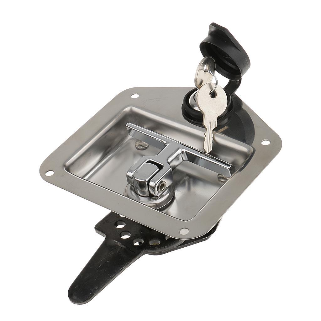 4pcs/pack Car Truck Trailer Camp Stainless Steel Folding T Shape Handle Lock Tool Latch