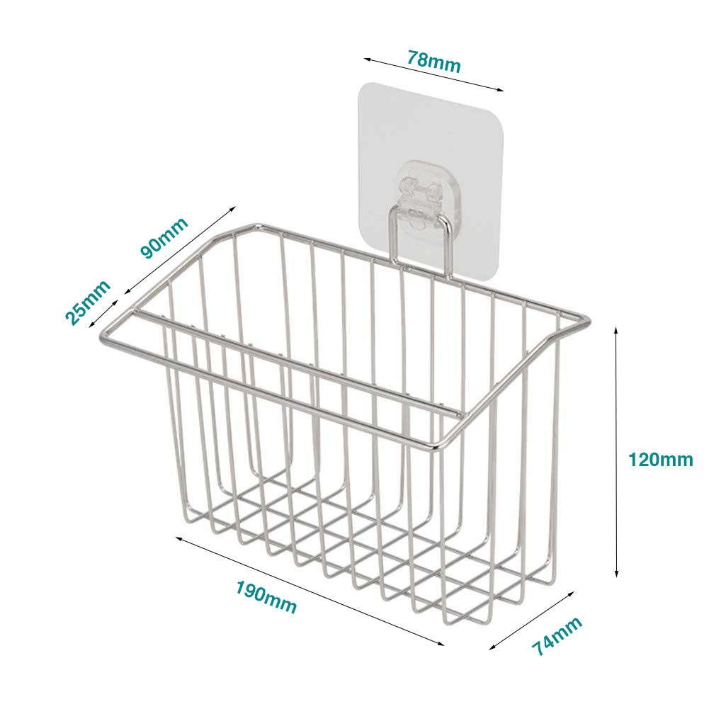 Rổ đựng đồ rửa chén dán tường inox 304 có sticker Hobby Home Decor TB2