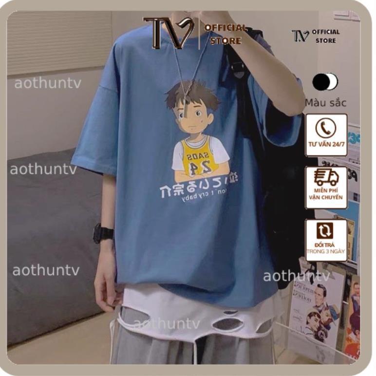 Áo thun tay lỡ nam nữ, áo phông unisex form rộng chất cotton in hình baby