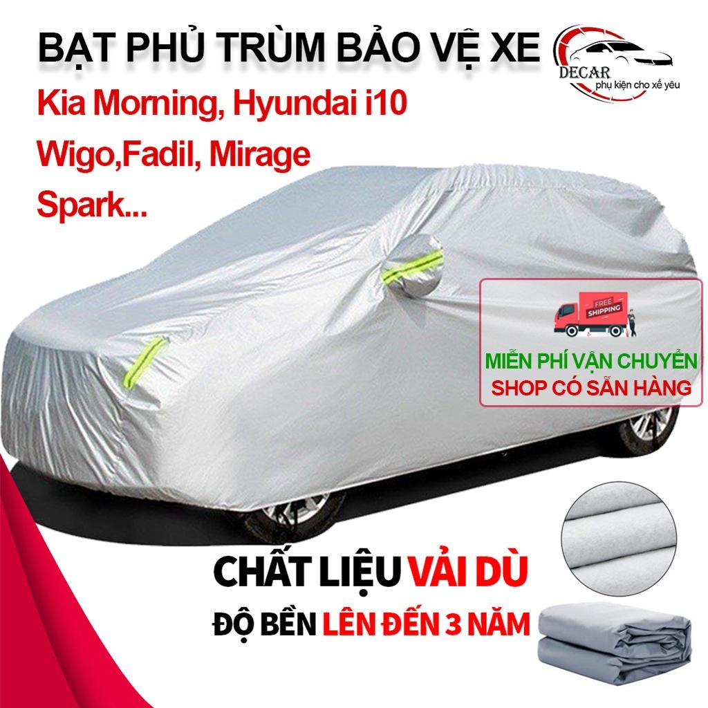 Bạt che xe ô tô 5 chỗ 3 lớp cao cấp , bạt phủ trùm xe hơi Kia Morning, i10, Wigo, Fadil,spark  chống nước, cách nhiệt