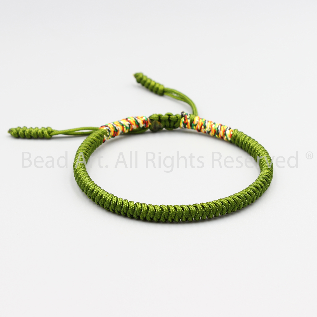 Vòng Tay Thắt Dây Chỉ Màu Tibet Handmade Xanh Lá, Ngũ Sắc, Mệnh Mộc, Hoả, Vòng Tay Phong Thuỷ, Chuỗi Hạt - Bead Art