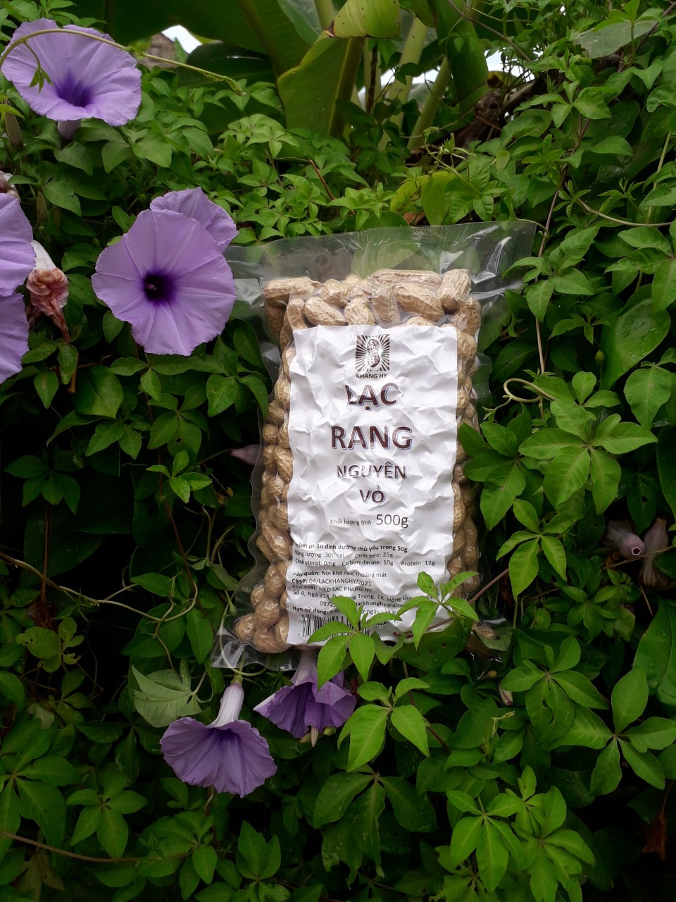 Combo 1 gói Lạc rang húng lìu 500g + 1 gói Lạc rang nguyên vỏ 500g