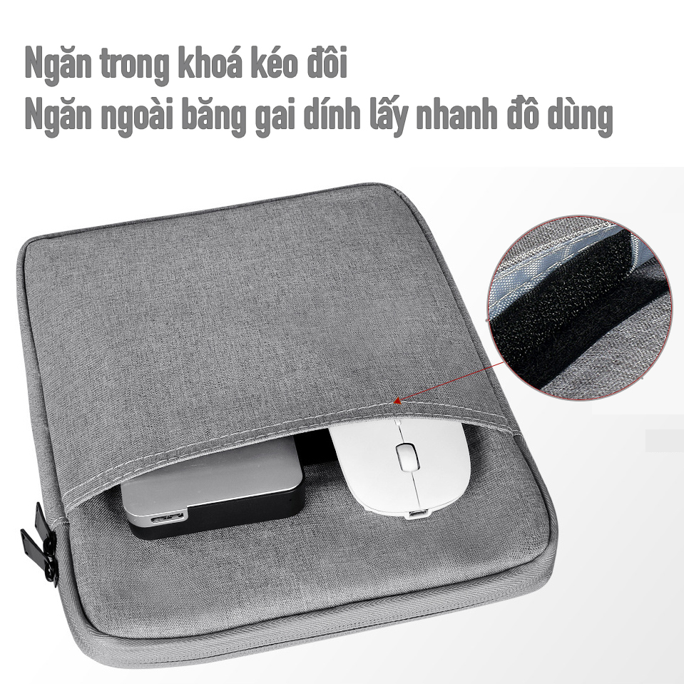 Túi SmileBox 2 ngăn vải chống thấm ướt, chống sốc cho iPad, máy tính bảng 8 inch, 9.7 inch, 10.2 inch, 10.5 inch, 11 inch- Hàng chính hãng