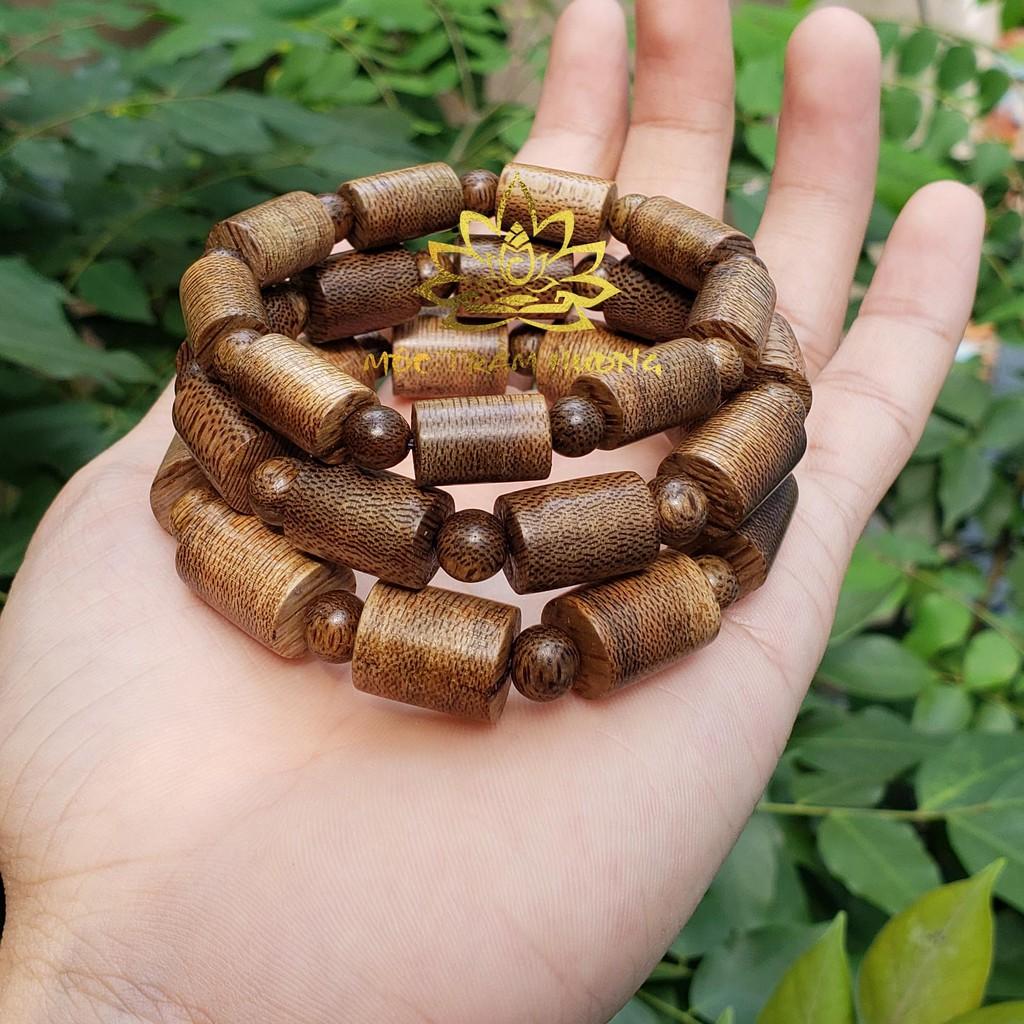 Vòng Tay Trầm Hương Cao Cấp Mộc Trầm Hương Trụ Trúc Size 10mm Trầm Tốc Việt Tự Nhiên - Mùi Dịu Nhẹ