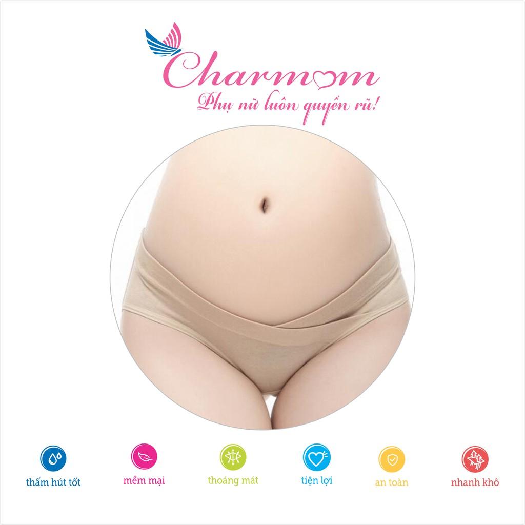 QUẦN LÓT BẦU CHARM MUM COTTON CHÉO - QUẦN LÓT BẦU COTTON LƯNG THẤP