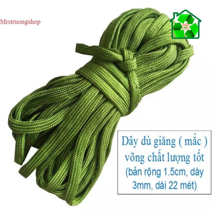 [Bán lẻ theo 1 mét] Dây dù xanh dẹp loại tốt - bề rộng 10mm x bề dày 3mm