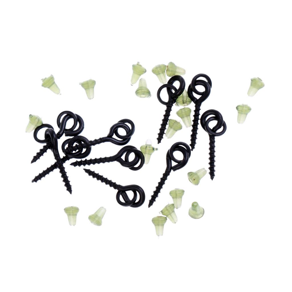 40Pcs Hook Stops Beads Carp Chod Rigs Threaded Boilie & 20pcs Bait Screws