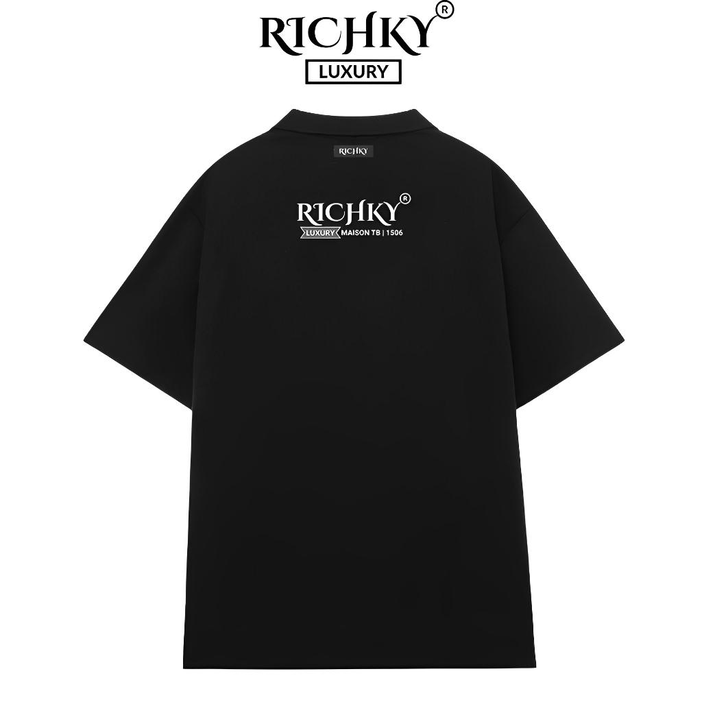 Áo Polo Unisex Richky Polo Shirt Premium Luxury Maison TB Đen – RKO2